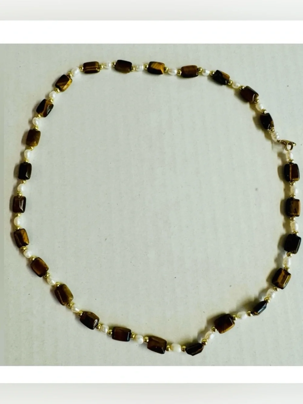 Vintage 4 PIece Hand Crafted Brown Tiger Eye jewelry lot.